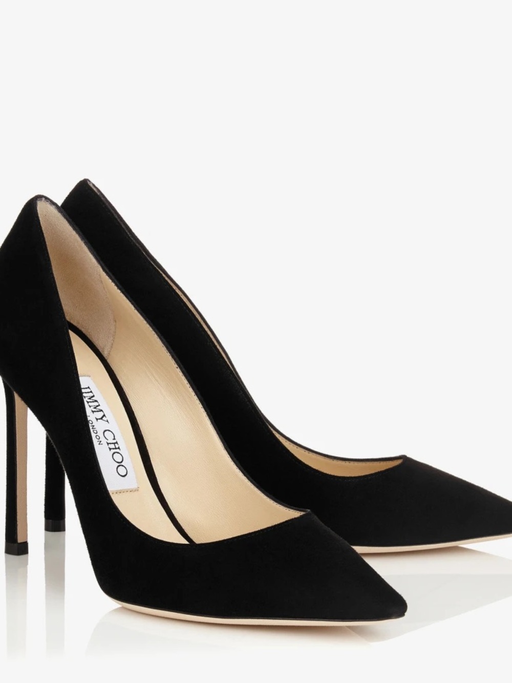 Jimmy Choo Black Suede Pointed-Toe Stiletto Pumps